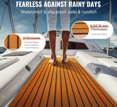 Boat Flooring, EVA Foam Boat Decking 94.5" x 35.4", Non-Slip Self-Adhesive Flooring, 23.2 sq.ft Marine Carpet for Boats, Yacht, Pontoon, Kayak Decking